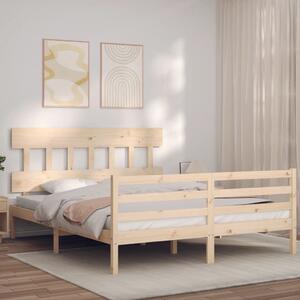 Tömör fa ágykeret fejtámlával King Size