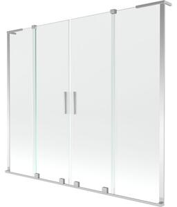 Mexen Velar L Duo kétszárnyú toló kádparaván 180 x 150 cm, átlátszó, króm - 896-180-003-02-01