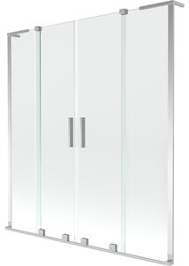 Mexen Velar L Duo kádparaván 2 szárnyú, toló, 140 x 150 cm, átlátszó, króm - 896-140-003-02-01