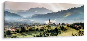 Kép - falu a ködben (120x50 cm)