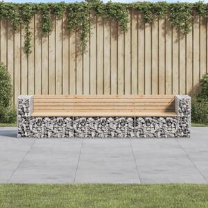 VidaXL tömör fenyőfa gabion kerti pad 287x71x65,5 cm
