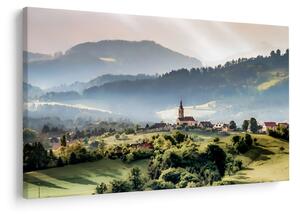 Kép - falu a ködben (90x60 cm)