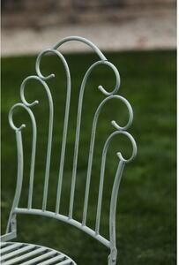 Fém kerti összecsukható szék, antikolt világos menta zöld