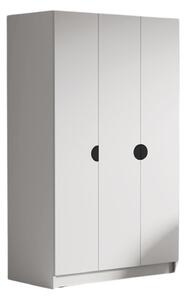 CAMON 150 cm-es gardróbszekrény – fehér/fekete fogantyúkkal
