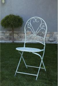 Fém kerti kerek szék, világos-antikolt kék