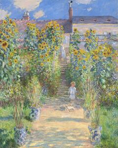 Reprodukció The Artist's Garden at Vetheuil (1880), Claude Monet