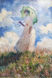 Reprodukció Woman with Parasol turned to the Left (1886), Claude Monet