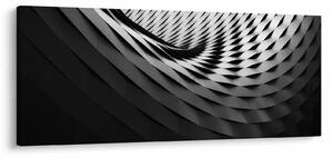 Absztrakt kép - fekete-fehér spirál (120x50 cm)
