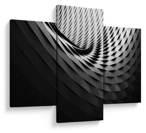 Absztrakt kép - fekete-fehér spirál (90x60 cm)