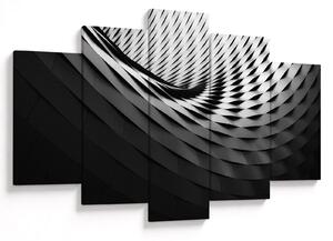 Absztrakt kép - fekete-fehér spirál (150x105 cm)