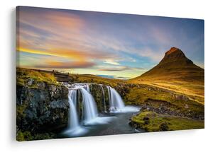 Kép a hegyekről és vízesésekről Izlandon (90x60 cm)