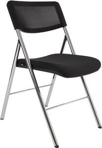 Összecsukható szék, fém és szövet, ALBA "CPDIVA", ezüst - fekete