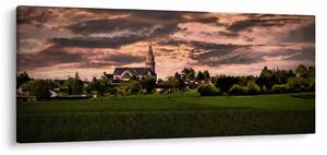 Tájkép templommal (120x50 cm)