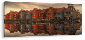 Színes házak képe (120x50 cm)