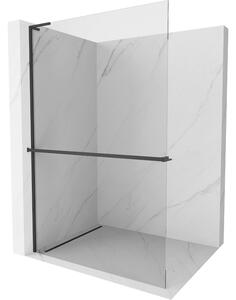 Mexen Kioto+ L zuhanyfal polccal Walk-in 105 x 200 cm, átlátszó, fekete - 800-105-123-70-00