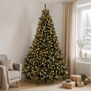 Műkarácsonyfa behajtható ágakkal 240 cm 600 LED Meleg fehér