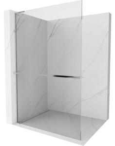 Mexen Kioto+ L zuhanyfal polccal Walk-in 50 x 200 cm, átlátszó, króm - 800-050-123-01-00