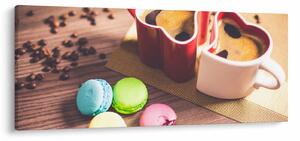 Kávé és a macaroon képe (120x50 cm)