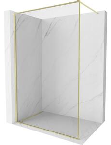 Mexen Kioto-F Walk-in zuhanyfal kerettel 80 x 202 cm, átlátszó 8 mm, arany kefélt - 800-080-104-55-00