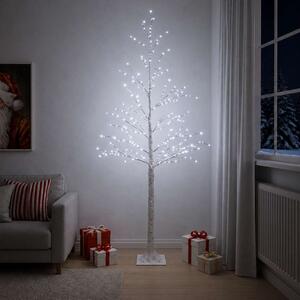 Nyírfa karácsonyfa Fehér 25 x 25 x 210 cm Műanyag 406 LED