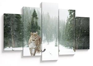 Leopárd a hóban képe (150x105 cm)