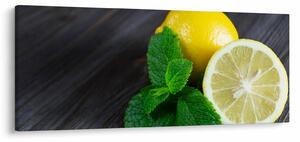 Citrom és a menta az asztalon képe (120x50 cm)