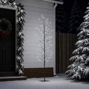 Karácsonyi LED-es nyírfa Fekete 180 cm Acél 459 LED