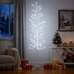 Karácsonyi LED-es nyírfa Fehér 47 x 240 cm Acél 675 LED