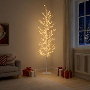 Karácsonyi LED-es nyírfa Fehér 20 x 20 x 180 cm Acél 459 LED