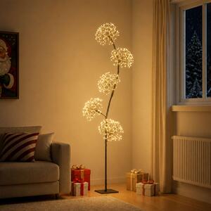 S-alakú LED-es karácsonyfa Fekete 20 x 20 x 175 cm Acél 840 LED