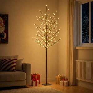 LED-es gömb karácsonyfa Fekete 180 cm Acél 220 LED