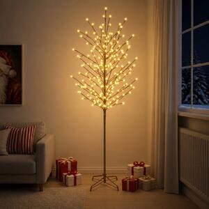 LED-es gömb karácsonyfa Fekete 210 cm Acél 250 LED