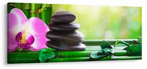 Kép a masszázs kövek és orchideák a vízen (120x50 cm)
