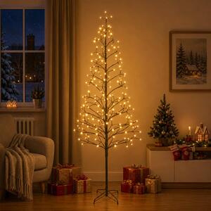 LED-es karácsonyfa Fekete 47 x 210 cm Acél 228 LED