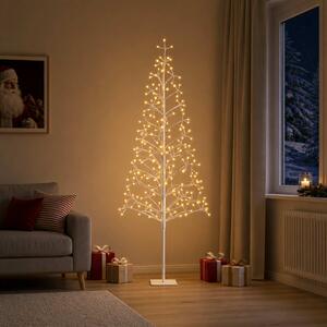 LED-es karácsonyfa Fehér 20 x 20 x 180 cm Acél 196 LED