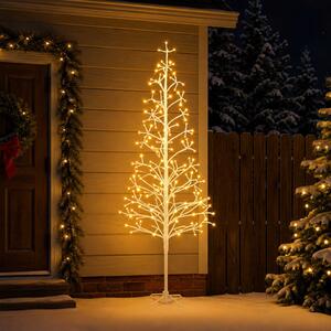 LED-es karácsonyfa Fehér 210 cm Acél 228 LED