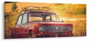 Autó a mezőben képe (120x50 cm)