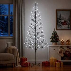 LED-es karácsonyfa Fekete 47 x 240 cm Acél 268 LED