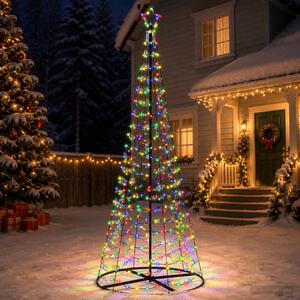 LED spirál karácsonyfa talppal EKENAS 250 cm 370 LED Többszínű