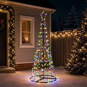 LED spirál karácsonyfa talppal EKENAS 180 cm 220 LED Többszínű