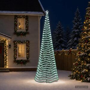 LED-es csillogó karácsonyfa földnyárssal EKENAS 500 cm 868 LED