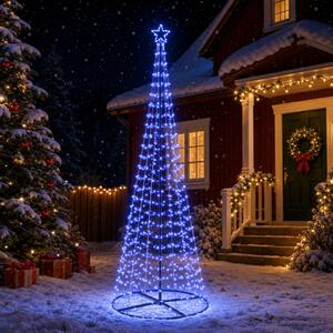 LED spirál karácsonyfa talppal EKENAS 300 cm 475 LED Kék