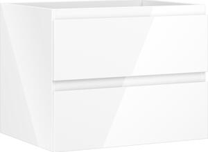 Mexen Orio fürdőszobai szekrény mosdó alá, 60 cm, 2 fiókos, fényes fehér - 91A10-06047-2-BFF00