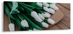 Egy csokor fehér tulipán képe (120x50 cm)