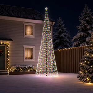 Spirális LED karácsonyfa földbe szúrható tüskével EKENAS 400 cm