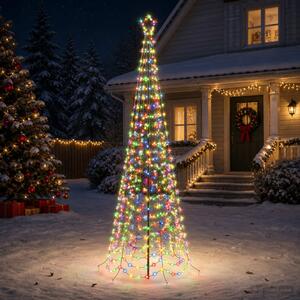 Spirális LED karácsonyfa földbe szúrható tüskével EKENAS 300 cm