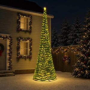 LED-es csillámos műfenyő talppal EKENAS 500 cm 868 LED