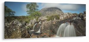 Vízesések és hegyek képe (120x50 cm)