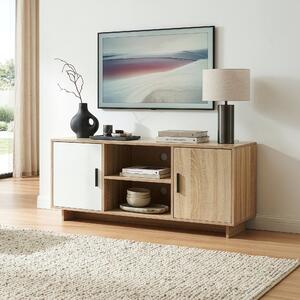 TV szekrény Kenta 120x39x52 cm Sonoma tölgy hatású/fehér [en.casa]