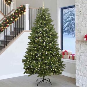 Mű karácsonyfa 270 cm 300 LED Meleg fehér PVC és Acél Zöld